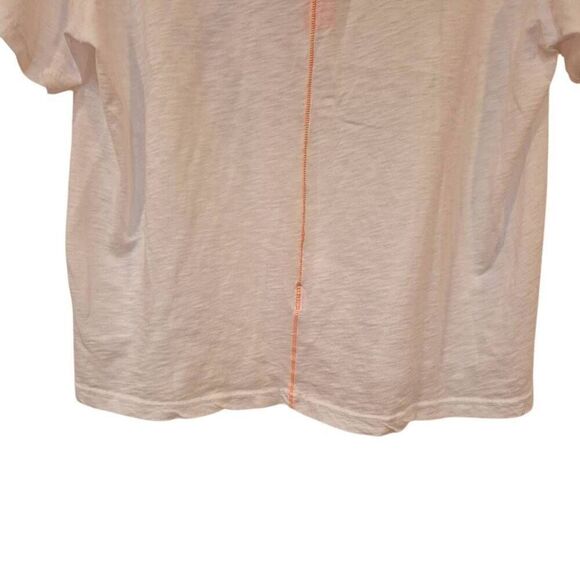 Sundry Women's White Cotton w Navy & Green Feelin' Good Graphic Short Sleeve Cre - Picture 8 of 11